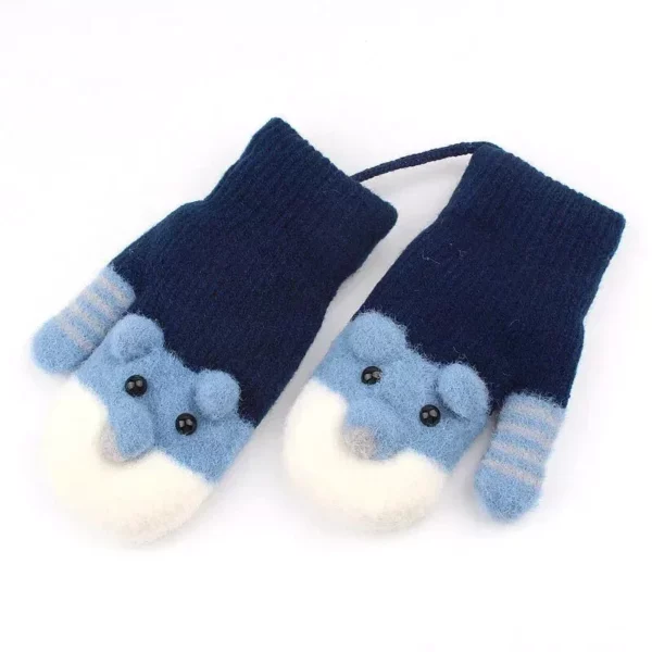 Adorable Cartoon-Themed Warm Knit Gloves for Toddlers (0-3 Years) - Image 5