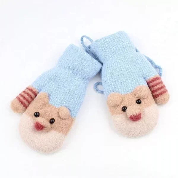 Adorable Cartoon-Themed Warm Knit Gloves for Toddlers (0-3 Years) - Image 6