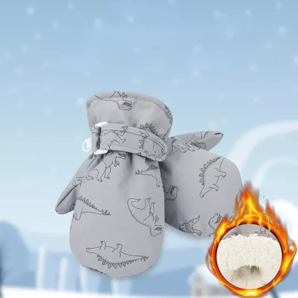 Adorable Winter Cartoon Ski Gloves for Kids – Warm, Waterproof, and Non-Slip