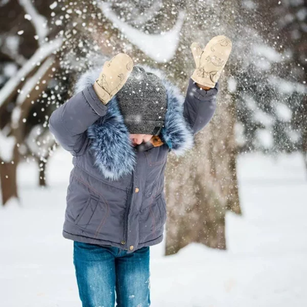 Adorable Winter Cartoon Ski Gloves for Kids – Warm, Waterproof, and Non-Slip