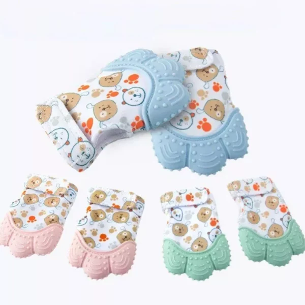 Charming Cartoon Teether Gloves for Babies – Colorful, Soft & Safe Teething Mittens