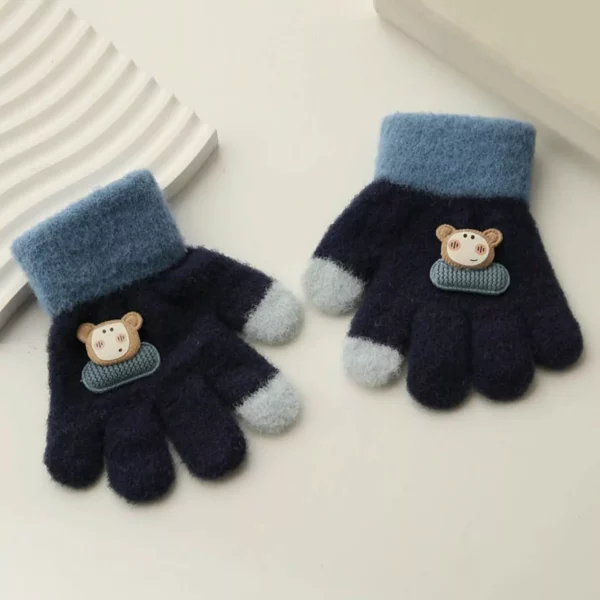 Kids' Cozy Knit Winter Gloves - Warm, Stretchy, and Fashionable - Image 2