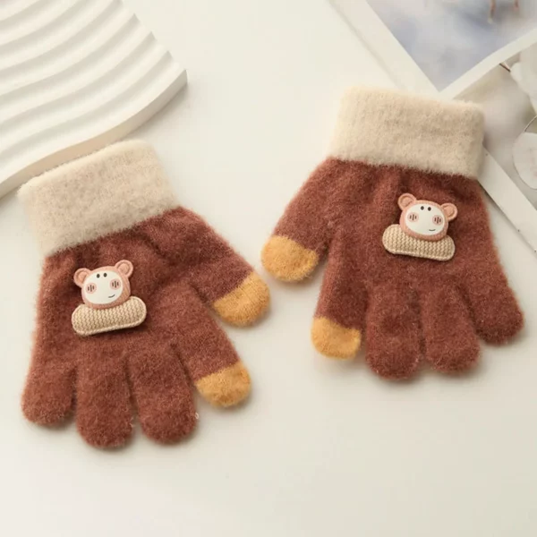 Kids' Cozy Knit Winter Gloves - Warm, Stretchy, and Fashionable - Image 5