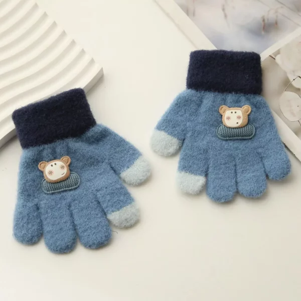 Kids' Cozy Knit Winter Gloves - Warm, Stretchy, and Fashionable - Image 4