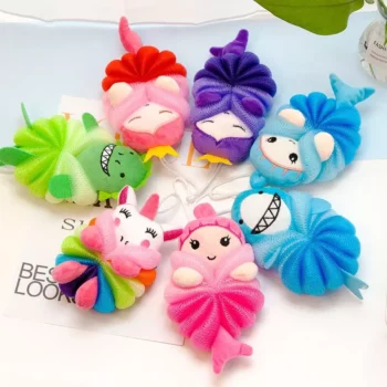 Soft Cartoon Animal Bath Sponge for Babies and Children – Colorful, Gentle, and Fun