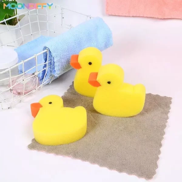 Adorable Cartoon Duck Baby Bath Sponge – Soft & Safe Newborn Bathing Accessory