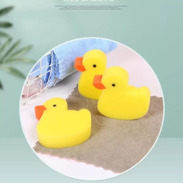 Adorable Cartoon Duck Baby Bath Sponge - Soft & Safe Newborn Bathing Accessory - Image 7