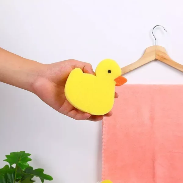 Adorable Cartoon Duck Baby Bath Sponge – Soft & Safe Newborn Bathing Accessory