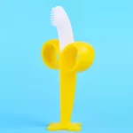 Banana Shaped Silicone Teething Toy for Babies - BPA Free, Soft Chewable Toothbrush and Teether