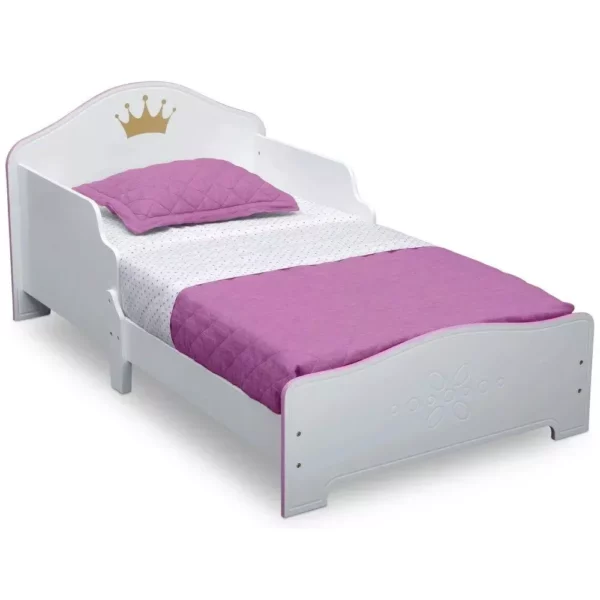 Enchanting Princess Crown Toddler Bed with Pink Accents