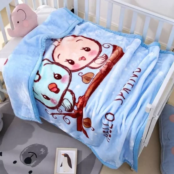 Soft Cartoon Raschel Blanket for Kids – Thick Warm Winter Throw Cover (105*135cm)