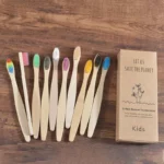 Colorful Kids Eco-Friendly Bamboo Toothbrushes - 10 Piece Set