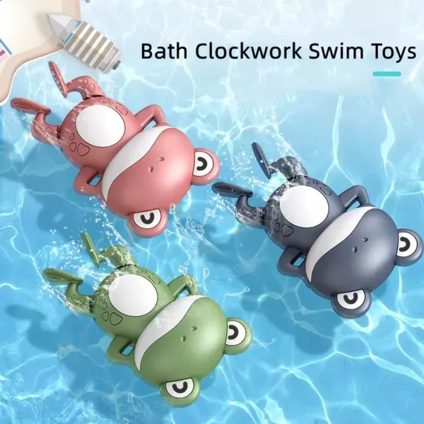 Clockwork Swimming Frog Bath Toy for Kids