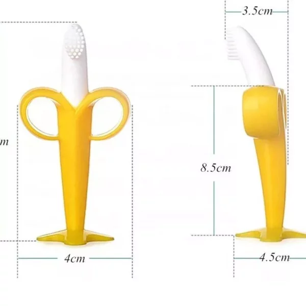 Safe and Fun Banana-Shaped Silicone Baby Toothbrush – BPA Free, Teething-Friendly Design