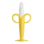 Safe and Fun Banana-Shaped Silicone Baby Toothbrush - BPA Free, Teething-Friendly Design