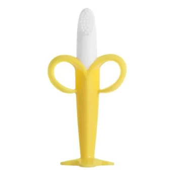 Safe and Fun Banana-Shaped Silicone Baby Toothbrush – BPA Free, Teething-Friendly Design