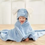 Soft Pure Cotton Newborn Bath Towel with Hooded Bathrobe