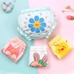 Eco-Friendly Cartoon Animal Cotton Cloth Diapers for Newborn Girls