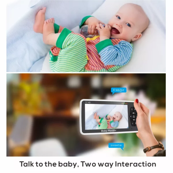 5-Inch HD Baby Monitor with Camera, Audio, and Smart Features - 720P, Long Range, and Multi-Functional - Image 5