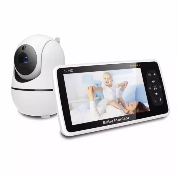 5-Inch HD Baby Monitor with Camera, Audio, and Smart Features - 720P, Long Range, and Multi-Functional