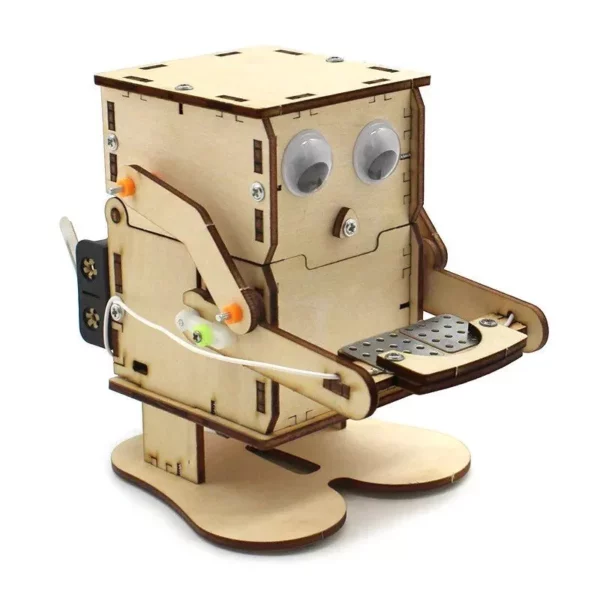 Wooden Robot Coin Bank – DIY STEM Learning Kit for Kids and Students