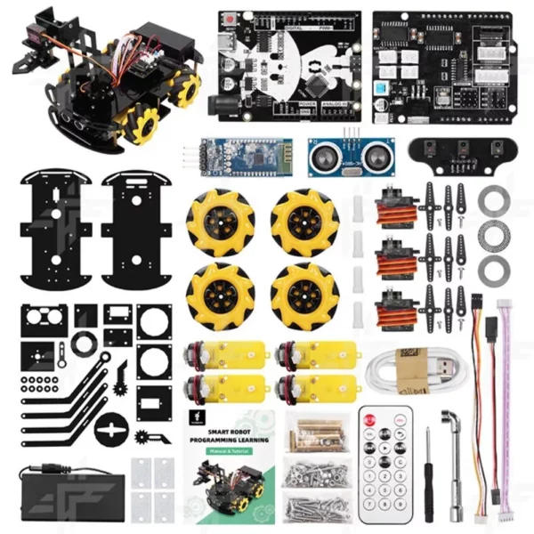 Programmable 4WD Robot Arm Car Kit – STEM Learning & Obstacle Avoidance