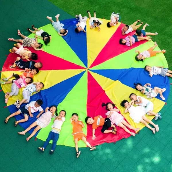 Rainbow Parachute Team Game Mat: Fun Outdoor Activity for Kids