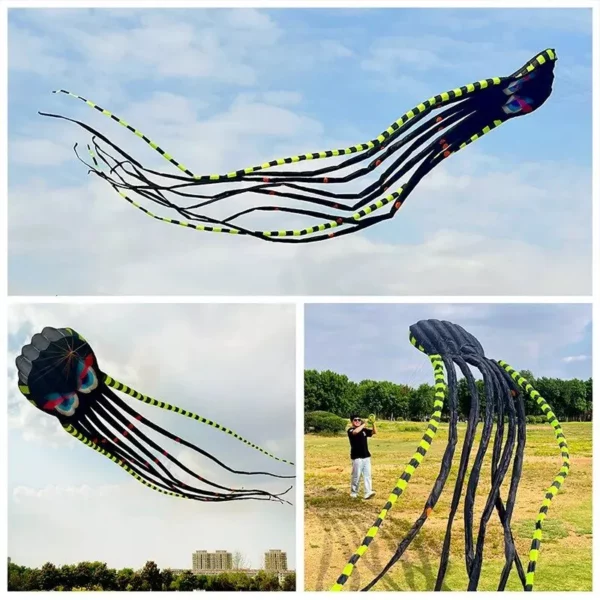 Majestic 8m Multicolor Octopus Kite – Large, Easy-to-Fly, Durable Nylon Outdoor Kite for Adults and Teens