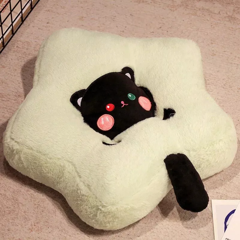 Adorable Star-Shaped Cat Leaf Cushion