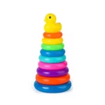 Colorful Animal-Themed Wooden Stacking Ring Tower: Fun Learning and Development Toy