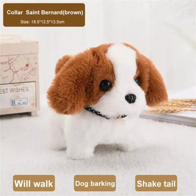 Interactive Plush Electric Puppy – Walking, Barking, Nodding, Tail Wagging Toy Dog