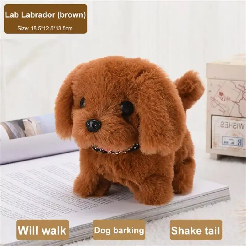 Interactive Plush Electric Puppy – Walking, Barking, Nodding, Tail Wagging Toy Dog