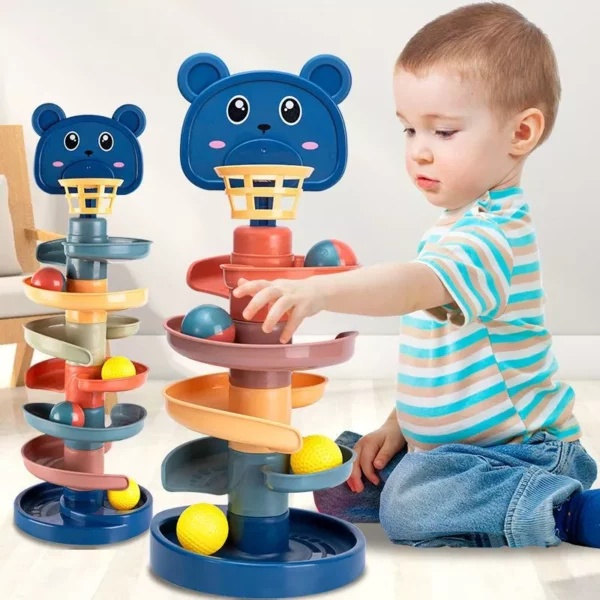 Rotating Ball Tower: Early Education Stacking & Sliding Toy - Image 3