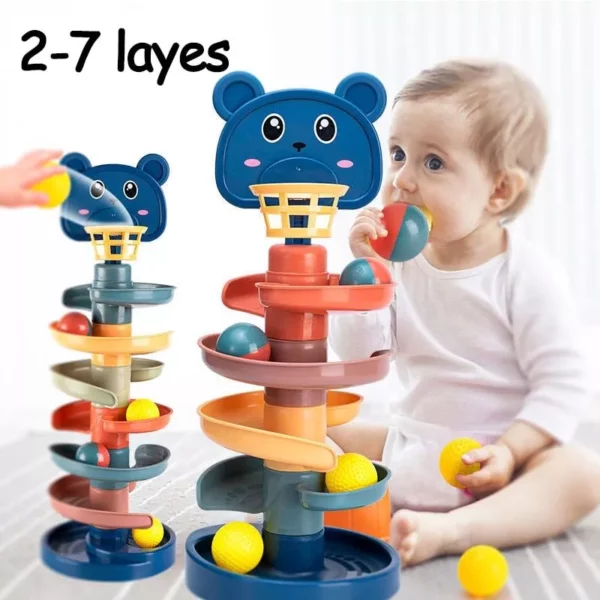 Rotating Ball Tower: Early Education Stacking & Sliding Toy - Image 2