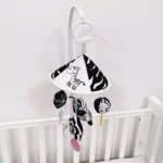 High Contrast Hanging Stroller Toy with Rattles & Teether for 0-24M