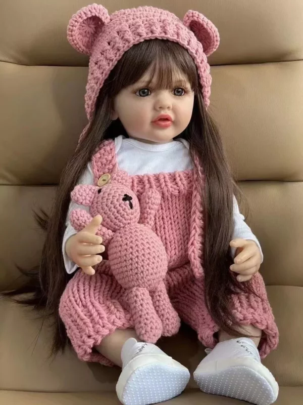 Realistic Lifelike Reborn Toddler Girl Doll – 22″ Full Body Silicone, Perfect Gift for Children