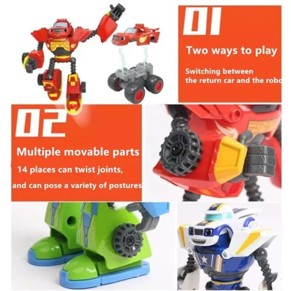 Transforming Monster Machines Toy Cars – Deformable Action Figure Robots for Kids
