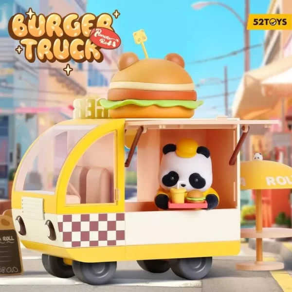 Adorable Panda Roll Burger Truck Desk Decoration