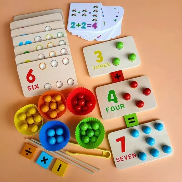 Montessori Brain-Boosting Bead Clip & Math Puzzle Board for Kids