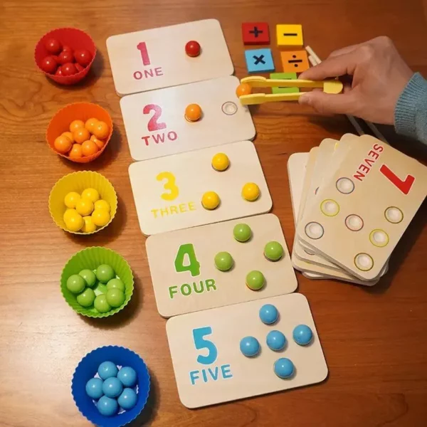 Montessori Brain-Boosting Bead Clip & Math Puzzle Board for Kids