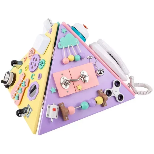 Children’s Multi-functional Pyramid Four-sided Busy Board