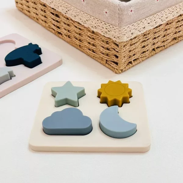 Silicone Stacking Blocks Baby Cartoon Shapes 3D Puzzle