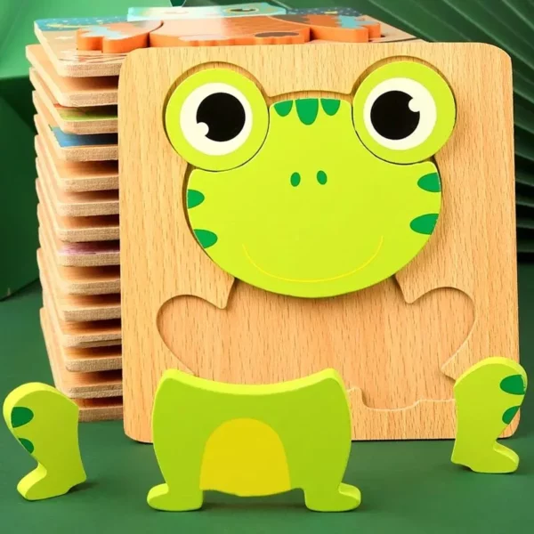3D Wooden Puzzles Educational Cartoon Animals