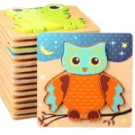 3D Wooden Puzzles Educational Cartoon Animals