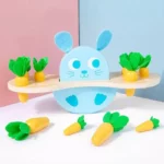 Wooden Rabbit Radish Pull & Balance Game