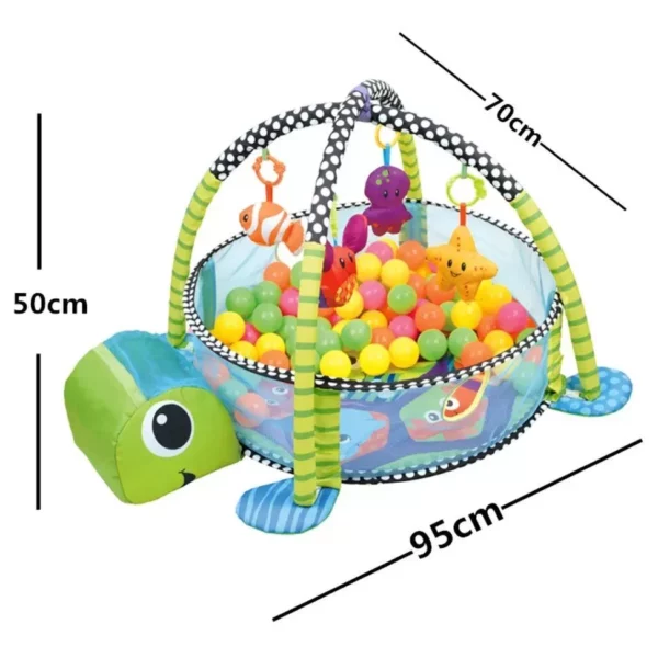 Turtle Playtime Mat: 3-in-1 Educational & Activity Rug for Kids