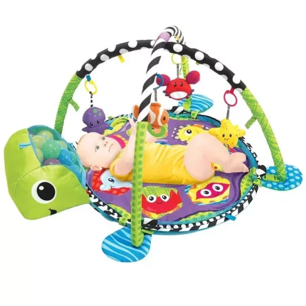 Turtle Playtime Mat: 3-in-1 Educational & Activity Rug for Kids