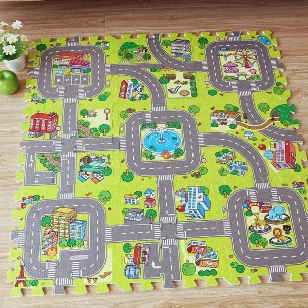 Baby EVA Foam Play Puzzle Mat City Traffic Interlocking Exercise Tiles