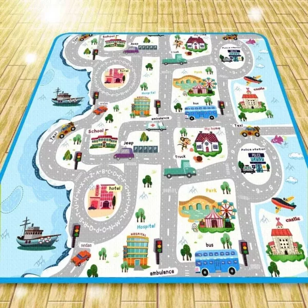 City Traffic Baby Play Mat Crawling Pad