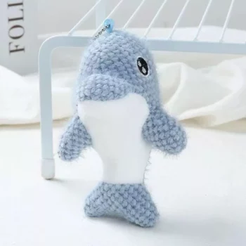Charming Cartoon Dolphin Plush Keychain – Cute Animal Bag Charm for All Ages